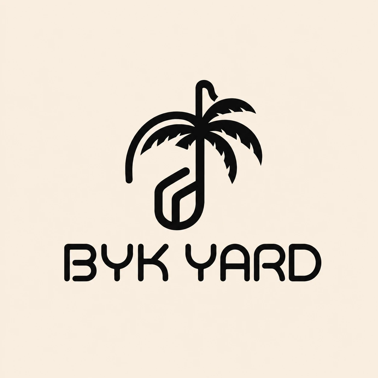 BYK YARD in black on cream